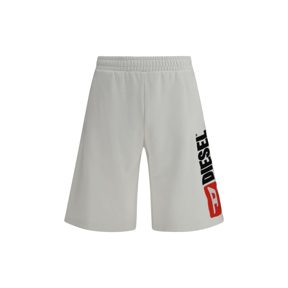 Diesel White Cotton Bermuda Shorts