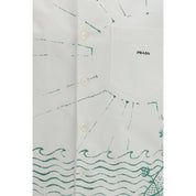 Prada White Cotton Pattern Shirt