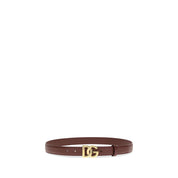 Dolce & Gabbana Bordeaux Calf Leather Bos Taurus Regular Belt