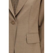 Max Mara Beige Fleece Wool Blazer