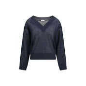 Brunello Cucinelli Blue Linen Sweatshirt
