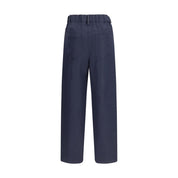 Brunello Cucinelli Blue Viscose Casual Pants