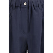 Brunello Cucinelli Blue Viscose Casual Pants