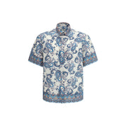 Etro Blue Cotton Pattern Shirt