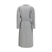 Max Mara Gray Fleece Wool Coat