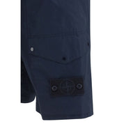Stone Island Blue Cotton Bermuda Shorts