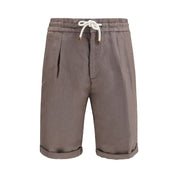 Brunello Cucinelli Brown Linen Bermuda Shorts