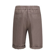 Brunello Cucinelli Brown Linen Bermuda Shorts