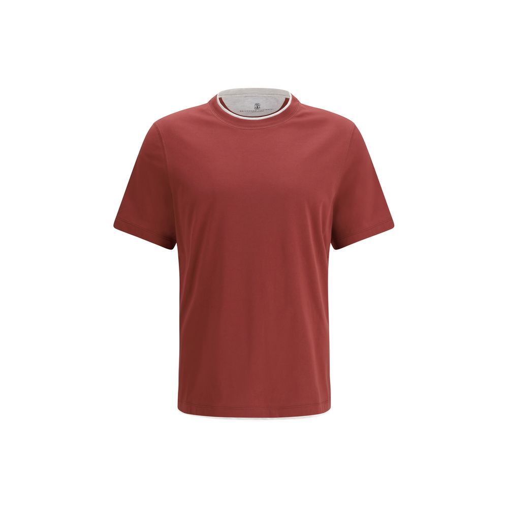 Brunello Cucinelli Bordeaux Cotton T-Shirt