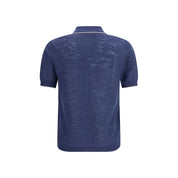 Brooksfield Blue Linen Polo Shirt