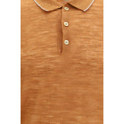 Brooksfield Orange Linen Polo Shirt