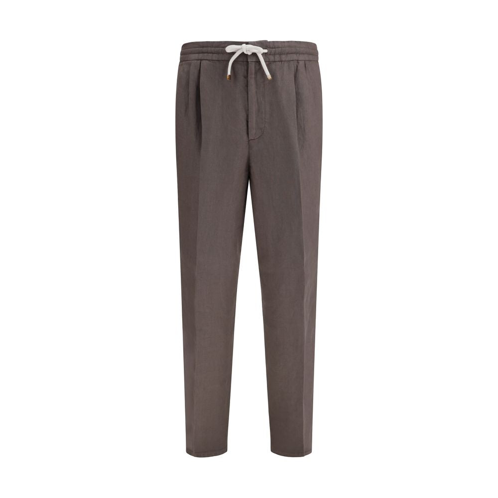 Brunello Cucinelli Gray Linen Casual Pants