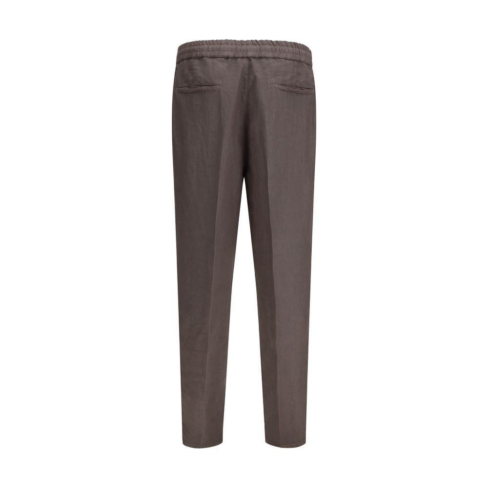 Brunello Cucinelli Gray Linen Casual Pants
