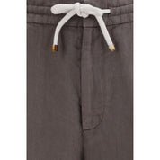 Brunello Cucinelli Gray Linen Casual Pants