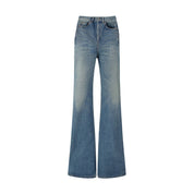 Saint Laurent Blue Cotton Flared Jeans