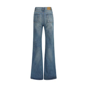 Saint Laurent Blue Cotton Flared Jeans