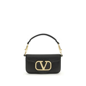 Valentino Garavani Black Calf Leather Bos Taurus Shoulder Bag