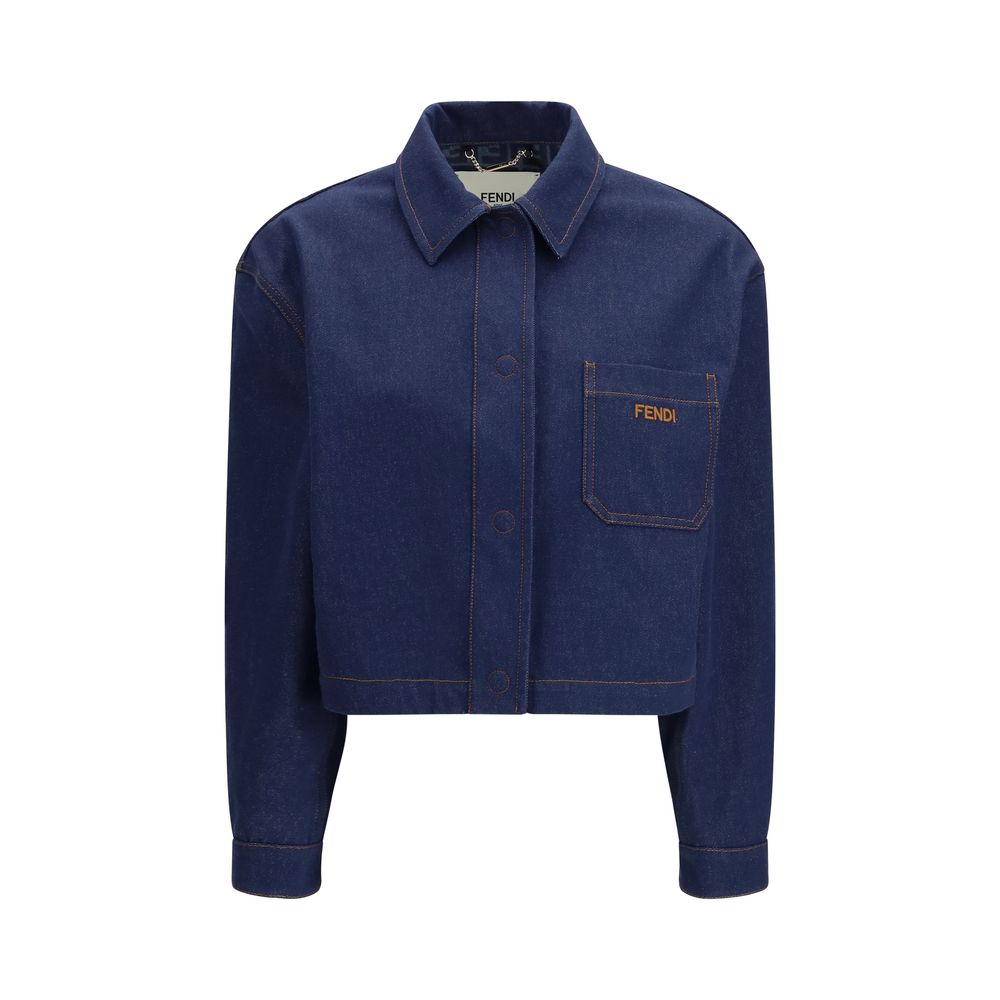 Fendi Blue Cotton Denim Jacket