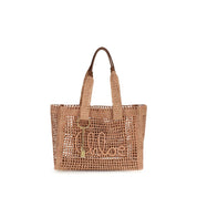 Chloé Beige Raffia Shoulder Bag