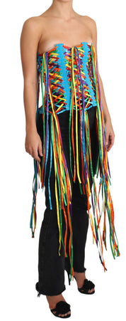 Dolce & Gabbana Multicolor Strings Bustier Polyester Corset  Top