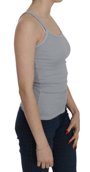 PINK MEMORIES Light Grey Sleeveless Spaghetti Strap Blouse