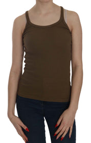 PINK MEMORIES Brown Sleeveless Spaghetti Strap Blouse Top