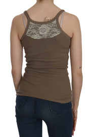 PINK MEMORIES Brown Sleeveless Spaghetti Strap Top