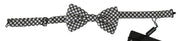 Dolce & Gabbana Elegant Black White Circle Silk Bow Tie