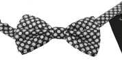 Dolce & Gabbana Elegant Black White Circle Silk Bow Tie