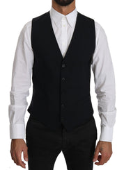 Dolce & Gabbana Elegant Blue Formal Wool-Blend Dress Vest