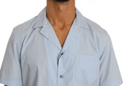 Dolce & Gabbana Blue Short Sleeve 100% Cotton Top Shirt