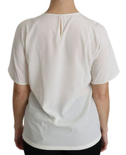 Dolce & Gabbana White #dgfamily Patch Short Sleeve Blouse Top