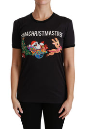 Dolce & Gabbana Black #ImAChristmasTree Crewneck Top T-shirt