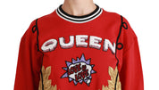 Dolce & Gabbana Red Queen Sequined Love Pullover Sweater