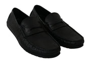 Dolce & Gabbana Exquisite Black Lizard Leather Loafers