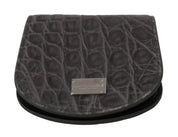 Dolce & Gabbana Gray Exotic Skin Condom Case Holder Pocket Wallet