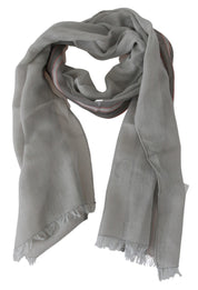 Costume National Elegant Gray Cotton Men's Scarf