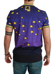 Dolce & Gabbana Purple Cotton Round Neck T-Shirt with Pig Motif