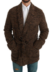 Dolce & Gabbana Elegant Brown Alpaca Blend Belted Cape Jacket