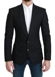 Dolce & Gabbana Elegant Black Virgin Wool Formal Blazer