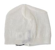 Costume National Elegant White Wool Blend Beanie Hat