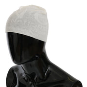 Costume National Elegant White Wool Blend Beanie Hat