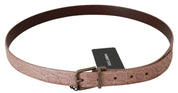 Dolce & Gabbana Elegant Exotic Skin Brushed Gold Buckle Belt