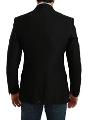 Dolce & Gabbana Elegant Black Polka Dotted Wool Blend Blazer