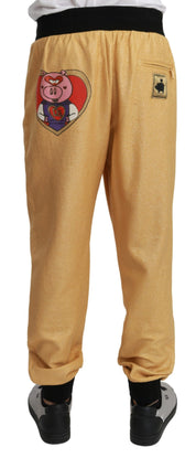 Dolce & Gabbana Elegant Gold Motif Sweatpants