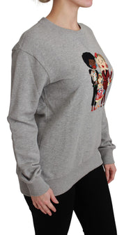 Dolce & Gabbana Gray #dgfamily Cotton Pullover Sweater