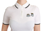 Dolce & Gabbana White Cotton Polo #dgfamily T-shirt