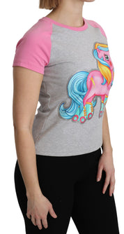 Moschino Gray and pink Cotton T-shirt My Little Pony Top