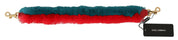 Dolce & Gabbana Red Blue Rabbit Fur Leather Shoulder Strap