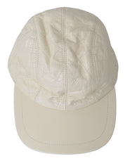 Dolce & Gabbana Elegant White Lambskin Leather Baseball Cap